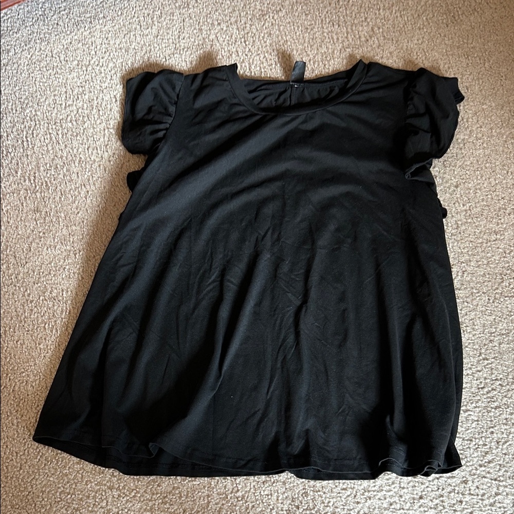 SHEIN Black Puff Sleeve Tee